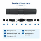ZoeRax RJ45 Waterproof Coupler IP68 CAT6/CAT5E/CAT5 Female to Female Outdoor Waterproof Rainproof Wire Cable Coupling Connector