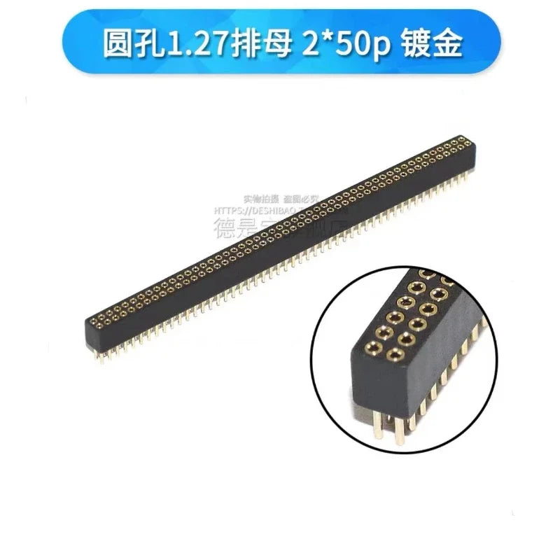 1Pcs 1.27mm/2.0/2.54mm 1/2x40P Round Hole Round Needle Female Header Pin Row Connector Single Double Row Gold Plated Tin Plated
