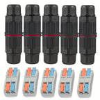 5Pcs Ip68 Waterproof Cable Connector Quick Connection 2 in 2 Out /3 in 3 Out Electrical Terminal Adapter Wire Connector