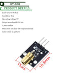 KY-008 3pin 650nm Red Laser Transmitter Dot Diode Copper Head Module for arduino DIY Kit