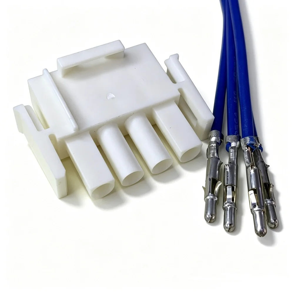 50pcs Flame Retardant 6.35mm Pitch 4-hole White Male 350779-1 Universal MATE-N-LOK 4P wt Male or Female Terminals 20cm Wire