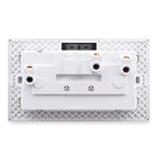 146 13a Reset Toggle Tempered Glass 2Gang UK Socket Switch Combination Panel Power Socket Office Hotel Home Villa Decoration