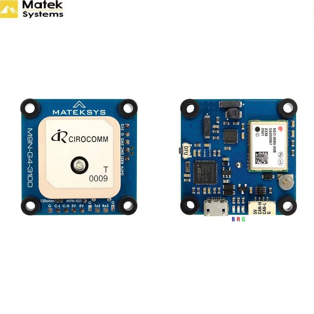 Mateksys M9N‑G4‑3100 GNSS Module, NEO‑M9N GPS with RM3100 Compass, DroneCAN CAN & MSP UART AP_Periph Peripheral for ArduPilot