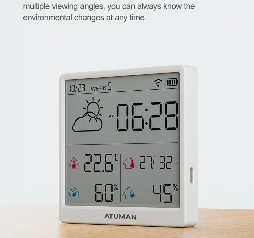 New DUKA TH3 Electronic Temperature Humidity Sensor Wifi Smart Electric Digital Hygrometer Thermometer Clocks Weather Station