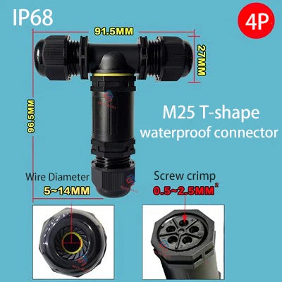 IP68 Waterproof Connector 2/3/4/5 Pin Screw Wiring Terminal Adapter For LED Light Electric Wire Connector Outdoor Junction Box