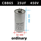 CBB65 450V Motor Capacitor Air Conditioner Compressor Start Capacitor 5uF 6uF 20uF 25uF 30uF 35uF 40uF 45uF 50uF 60uF 70uF