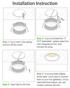 Recessed Tuya Bluetooth/Zigbee Matter 3CCT Smart LED Downlight 110V/220V 5W-12W Spotlight Bedroom Kitchen Indoor Downlight