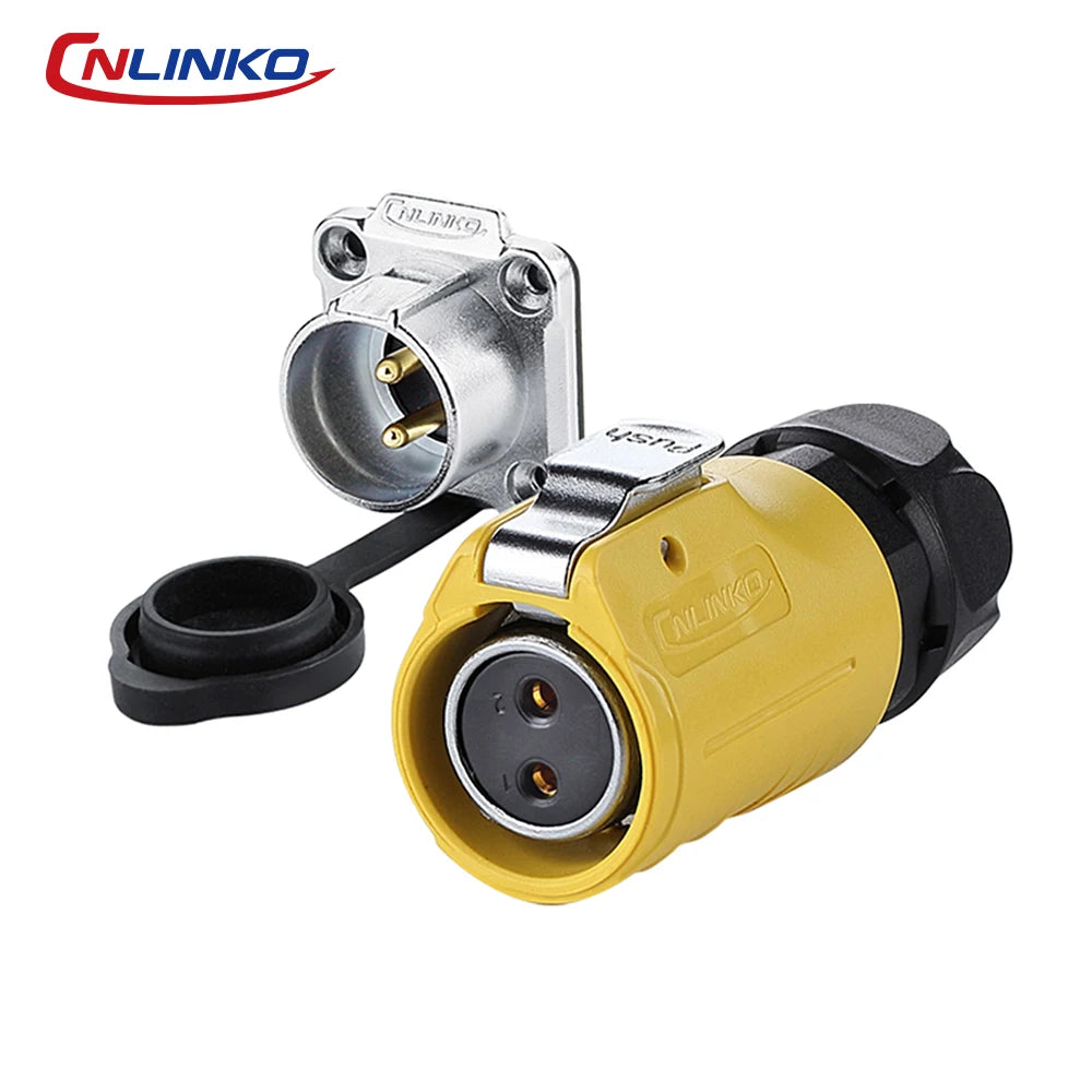 CNLINKO LP20 IP68 Waterproof Circular Heavy Duty Connector 2-12Pin Male/Female Set for Outdoor LED Lighting & Industrial Power