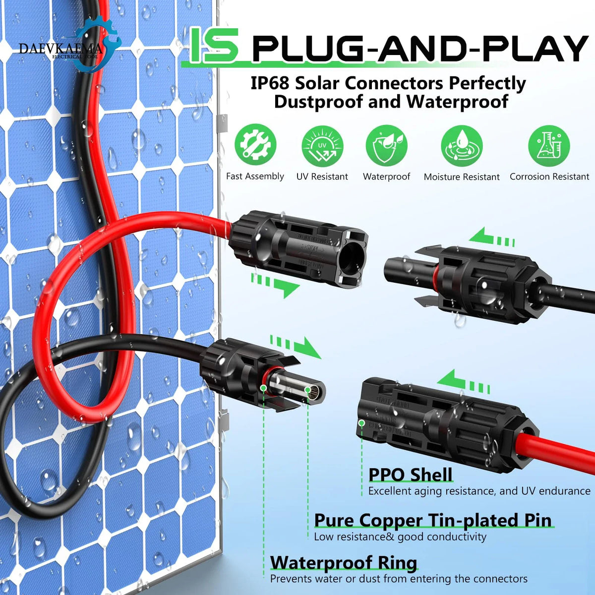 Solar Charge Cable XT60-F Adapter to Solar Female Connector Extension Cable 12AWG 6M Wire for Solar Panels Car RVS Trucks Ships