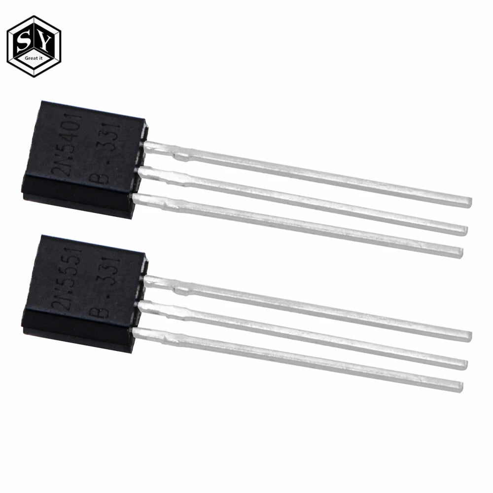 50PCS/LOT Transistors (25×2N5401 + 25×2N5551) – TO-92 Package | NPN/PNP Complementary Pair | DIP Compatible