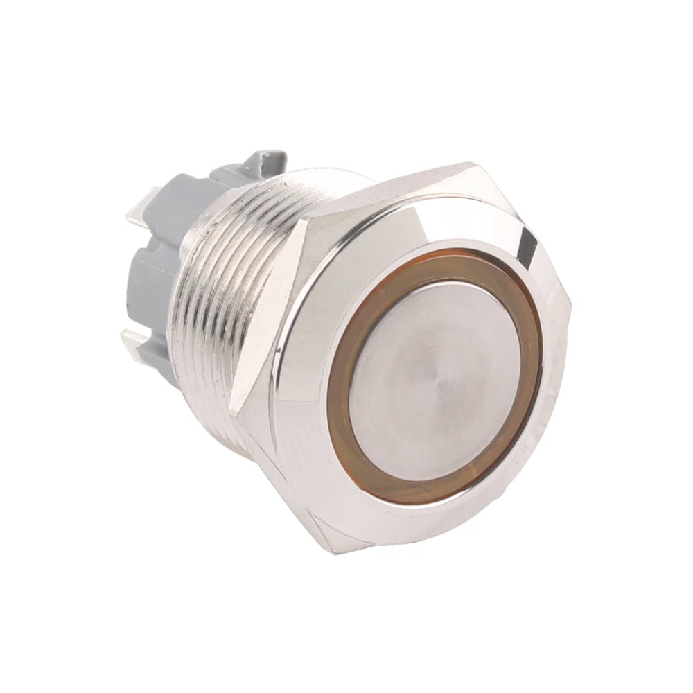 19mm Metal Push Button Switches 4Pins Short Terminals Button Latching Lock/ Self-reset 6V12V24v220V Red Green LED Light for PC