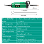 LUXIANZI 220V 50Hz Electric Suction Gun Vacuum Solder Sucker Tin Soldering Iron Desolder Pump Repair Welding Tools with Nozzle