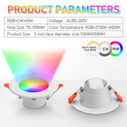 12-1Pcs RGB LED Bulb Tuya Dimmable Downlight Spotlight Bluetooth-Compatible Lamp 10/15W APP Control GB+CW+WW Smart Lamp