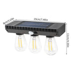Solar Wall Lights Outdoor with 3 Lighting Modes & Motion Sensor, Solar Porch Light with 2 Bulbs, Waterproof Solar Wall Sconce