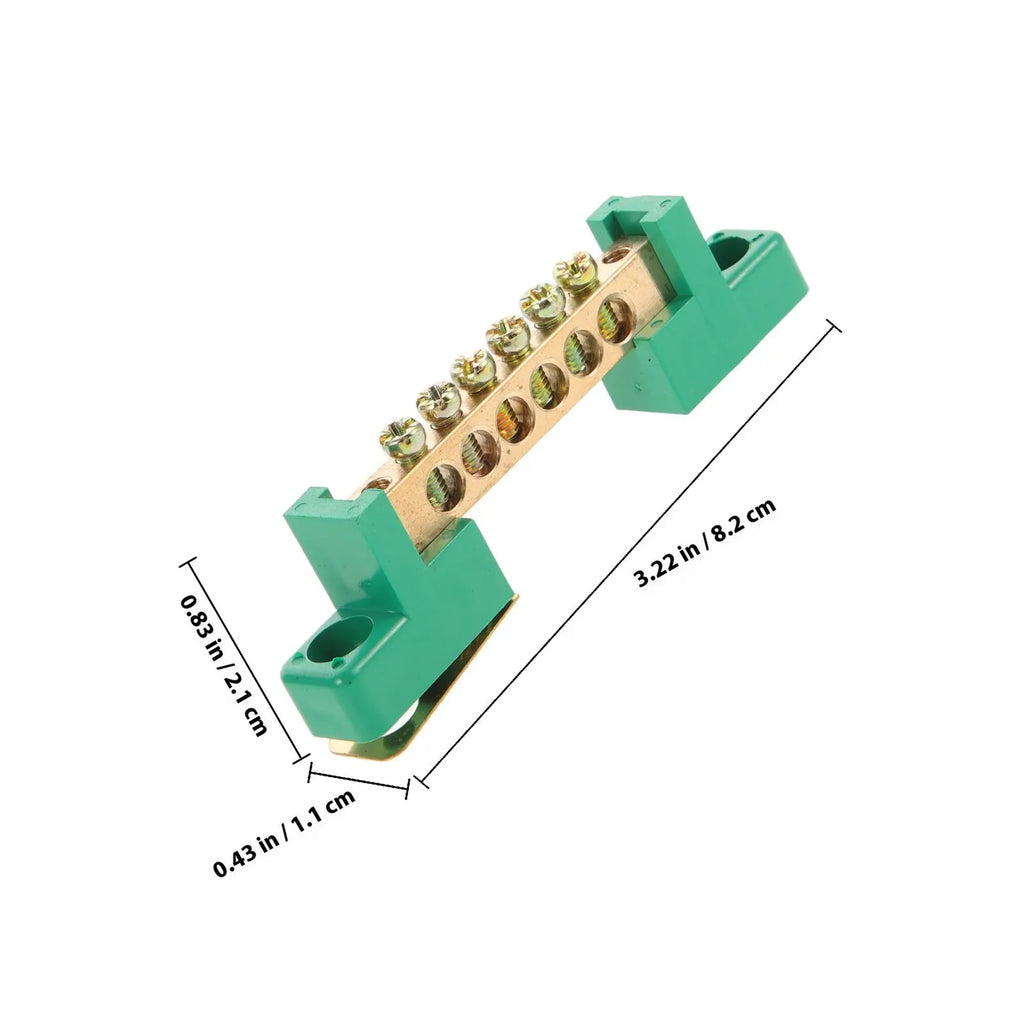2Pcs Copper Terminal Connector Bus Bar Heavy Duty Ground Bus Bars Electrical Grounding Block Stable Connection for Distribution