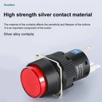 16mm LED Illuminuted Push Button Switch 12/24/220V Momentary Self-locking on Off with Light Square Round Rectangle Power Switch
