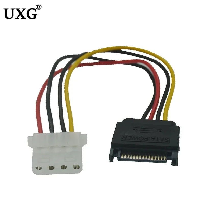 IDE Molex 4 Pin to SATA 2 Serial HDD Power Adapter Cable Hard Drive Connector Male to Female Molex SATA Extension Cord