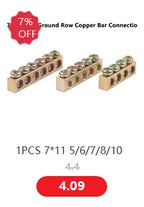 Bridge type guide rail type zero line busbar green flame-retardant terminal block 6 * 9 distribution box zero ground busbar conn