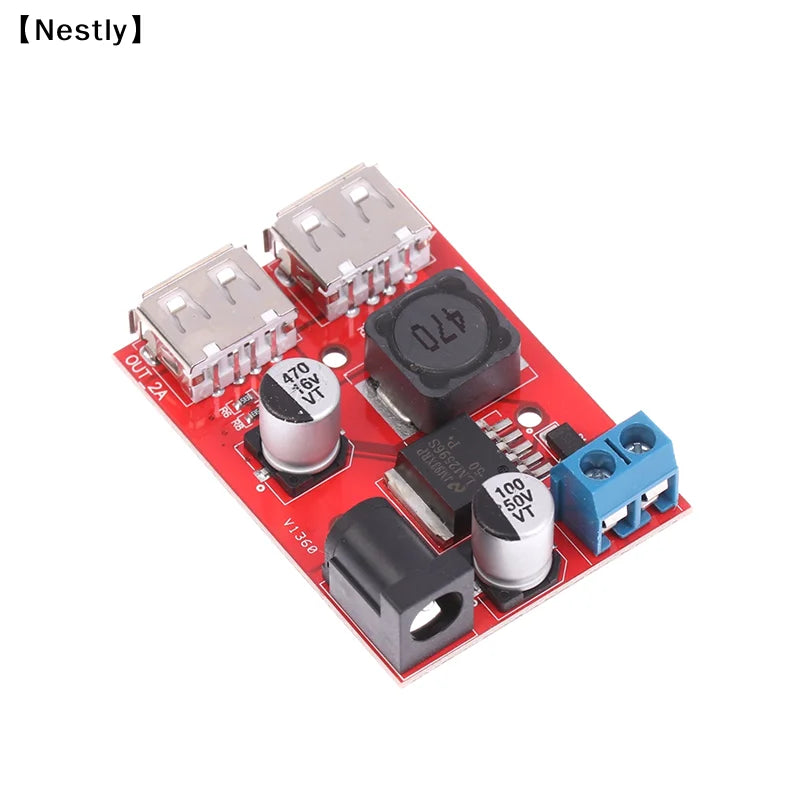DC 9V 12V 24V 36V To 5V 3A Double USB Charge DC-DC Step-down Converter Car Charging Solar 3A Voltage Regulated Power 〔Nest〕