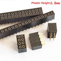 20pcs 2.54mm Pitch 2x4P 5P 8P 10P 20P 40Pin Straight Vertical PH6.8mm Double Row Square Female Pin Header Socket Connector