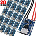 1-20Pcs Type-C/Micro/Mini USB 5V 1A 18650 Tp4056 Lithium Battery Charger Module Charging Board with Protection Function Li-Ion