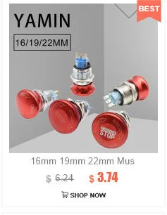 5pcs 12mm Metal Push Button Switch Self-locking Latching/Momentary Reset Waterproof High/Flat Round 2/3 pins Nickel plated brass