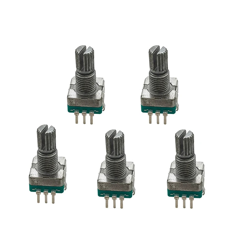 5Pcs 360 Degree EC11 Rotary Encoder 5Pin 20 Position Plum Shaft Digital Signal Potentiometer Handle Long 15mm 20mm