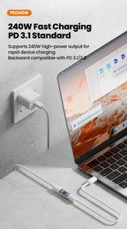 PD 240W Fast Charging Type C Adapter 80Gbps 16K@60Hz Type C Female To USB C Female Converter OTG For iPhone 15 16 Tablet Laptops