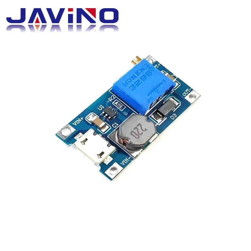 MT3608 DC-DC Adjustable Boost Module 2A Boost Plate Step Up Module with MICRO USB 2V-24V to 5V 9V 12V 28V