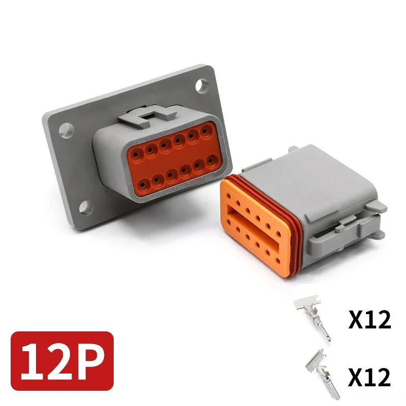 5/10/100set Deutsch Waterproof Connector With Fixed Flange Plug DT04-2P-L012 DT04-4P-L012 DT04-6P-L012 DT04-8P DT04-12P-L012
