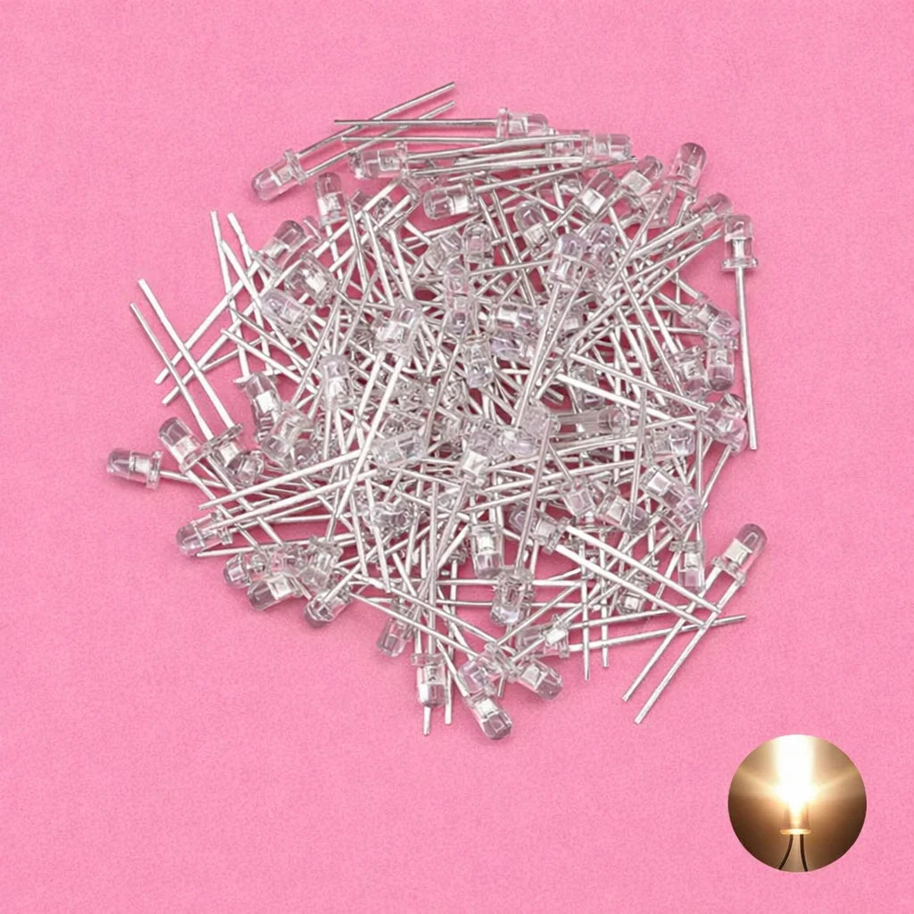 SAMIROB 60/100Pcs 3mm LED Diode Kit F3 Schottky Assorted Diode Red White Green Blue Yellow Orange Pink Purple Warm White for DIY