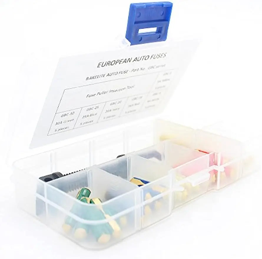 30PCS Torpedo Fuse Classic Car Auto Fuses Ceramic Continental Car Fuse Bullet + 1PCS Fuse Clip Cars Safety Blade 5/8/16/20/25/30