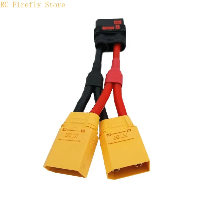 QS8 Anti-Spark Connector 1 Female to 2 Male Amass XT90 Plug 10AWG 100mm Parallel Y Wire Harness For RC Lipo Battery charger cord
