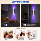 LED Motion Sensor Light Wall-Mounted Dual-Head Night Lamps Magnetic Wall Lamp for Entryway Bedside Closet Living Room Bedroom