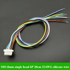 2-50Pcs/lot JST SH 1.0mm Pitch Female Socket Terminal Plug Wire Connector SH 1mm 2 3 4 5 6 Pin 20CM 32AWG Silicone Wires Cable