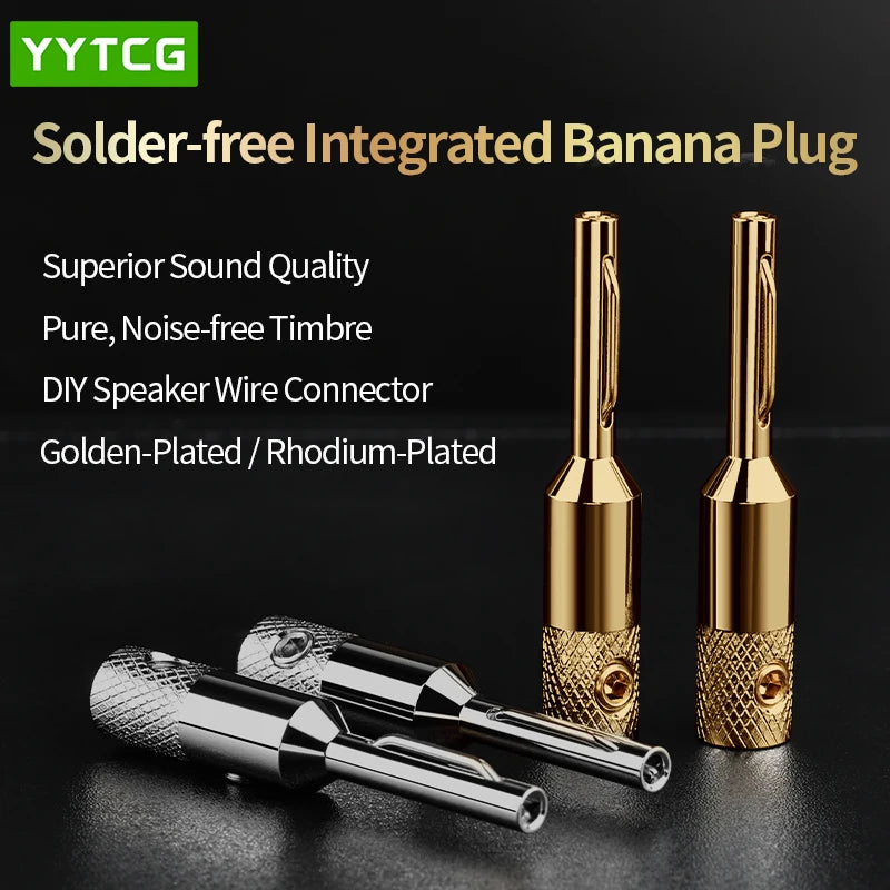 YYTCG- Connector Corrosion resistant banana plugs, audio, video, amplifiers, speakers, cable jacks, 4Pcs