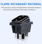 SAJOO Waterproof Rocker Switch KCD4 4Pin/6Pin DPDT With LED Lights Vehicle Boat Power Switch ON OFF 12V 24V 220V Size 22*30mm