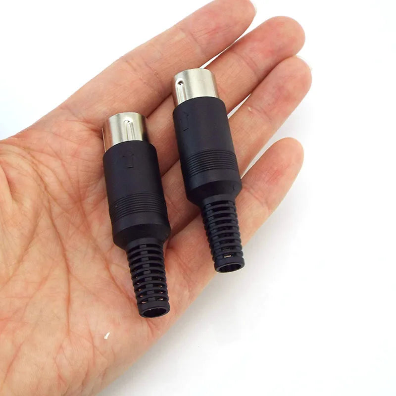 Soldering Cables Mini or DIN 3/4/5/6/7/8 Pin Male Connector S-Video Terminal Circular Plug Plastic Handle Adapter u