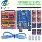 TZTUNO R3 With USB Cable + CNC Shield V3 Engraving Machine 3D Printe+ 4pcs DRV8825 Or A4988 Driver Expansion Board For Arduino