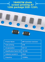 20PCS M1 M2 M4 M7 S4 SMA 1A 1N4001 4002 4004 4007 SS12 SS310 RS1M RS2M ES1D ES1J US1M SMD Schottky Rectifier Diode DO-214AC