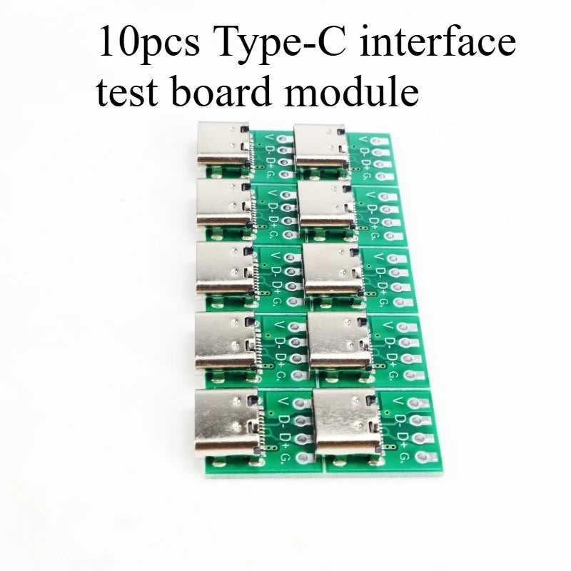 Type-C Female Port Adapter Breakout Board 16Pin Test Module Solder Pads for Data Cable Repair DIY Phone Charger Testing