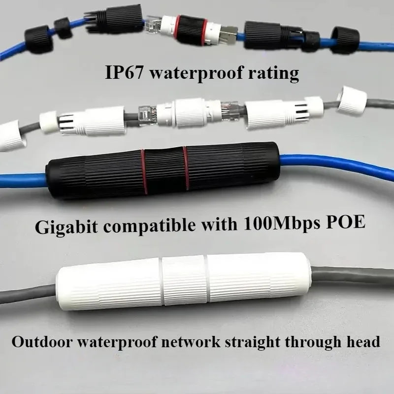 5/10/20PCS RJ45 Connector Waterproof IP67 Ethernet Network Cable Connector Coupler Outdoor Lan Coupler Adapter Female Extender