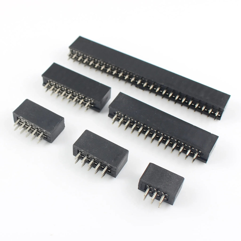 10pcs 2.54mm Pitch Female Header Strip 6/10/14/16/20/26/34/40/50 Pin Dual Straight DIP Polarizing Key Connector 6P 10P 40P 50P