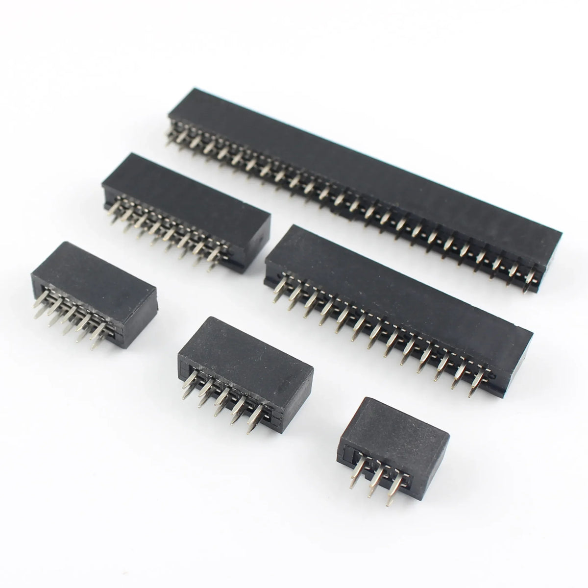 10pcs 2.54mm Pitch Female Header Strip 6/10/14/16/20/26/34/40/50 Pin Dual Straight DIP Polarizing Key Connector 6P 10P 40P 50P