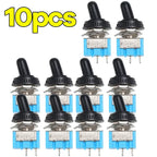 1-10PCS MT-S101 2-Pin 2-Position Miniature Toggle Switch Blue Micro Toggle Switch Tool Motorcycle Boat Supplies Accessories