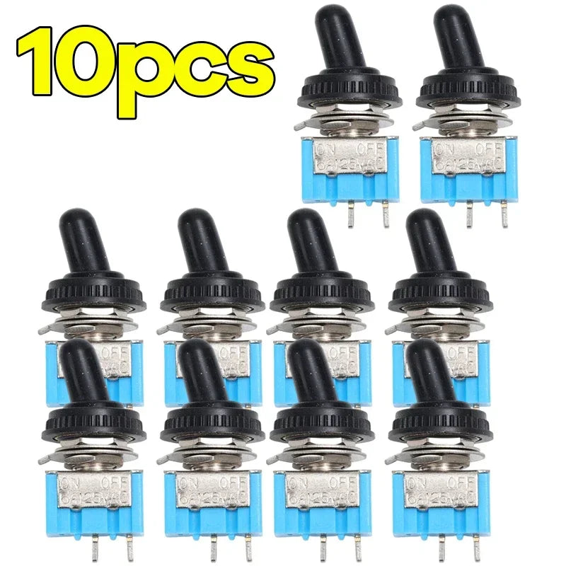 1-10PCS MT-S101 2-Pin 2-Position Miniature Toggle Switch Blue Micro Toggle Switch Tool Motorcycle Boat Supplies Accessories