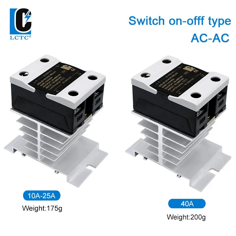 LCTC SSR 0-10V 4-20MA 0-5V Power Voltage Regulator Relay 10A 25A 40A DA AA DD VA Single Phase Solid State Relay With Heat Sink
