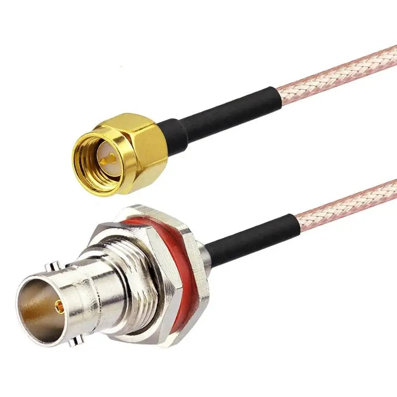 SMA to BNC Plug Adapter 1Pcs RP-SMA Male Female Plug with Nut Bulkhead Jack High Performance for CCTV Camera