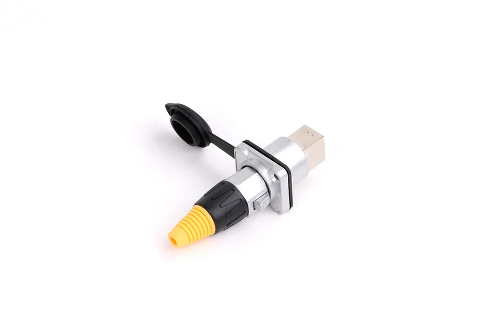 10pcs Waterproof D type RJ45 Connector Female to Female Socket Metal Shell Chassis Panel Mount Network Ethernet RJ45 Adapter