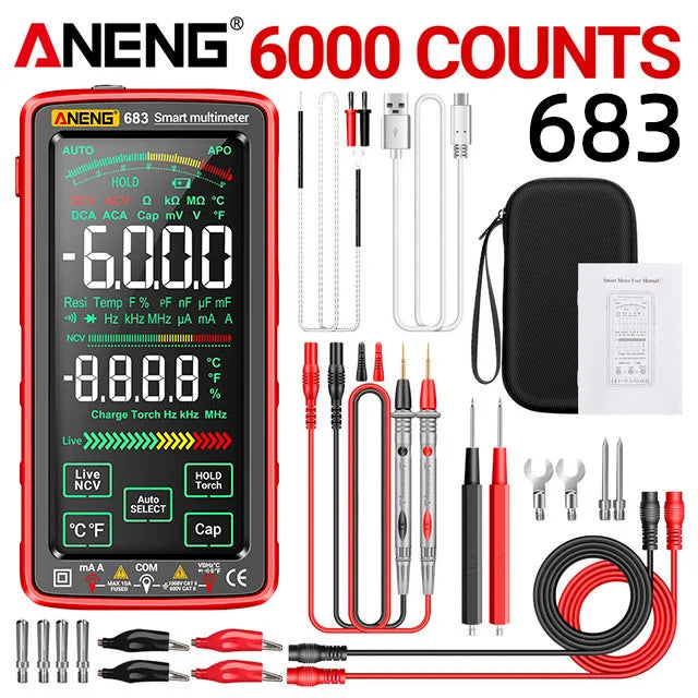 ANENG 683 Smart Multimeter Rechargeable High-end Touch 6000 Counts Multimetro Test Multitester AC/DC Voltage Tester Current Tool